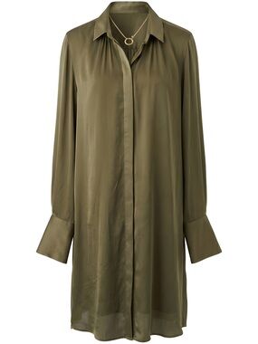 J. Crew Olive Satin Button-Down Blouse